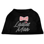 Ladies Man Screen Print Dog Shirt Black Lg