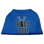 Buck Off Screen Print Dog Shirt Blue Lg