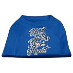 Well Bless Your Heart Screen Print Dog Shirt Blue Lg