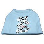 Well Bless Your Heart Screen Print Dog Shirt Baby Blue Lg