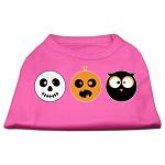 The Spook Trio Screen Print Dog Shirt Bright Pink Lg