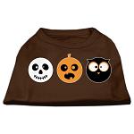 The Spook Trio Screen Print Dog Shirt Brown Lg