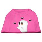 Sammy the Ghost Screen Print Dog Shirt Bright Pink Lg