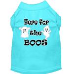 Here for the Boos Screen Print Dog Shirt Aqua Lg