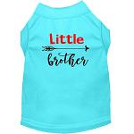 Little Brother Screen Print Dog Shirt Aqua Lg