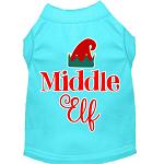 Middle Elf Screen Print Dog Shirt Aqua Lg