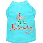 Son of a Nutcracker Screen Print Dog Shirt Aqua Lg