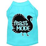 Feast Mode Screen Print Dog Shirt Aqua Lg