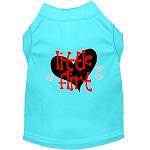 Little Flirt Screen Print Dog Shirt Aqua Lg