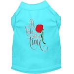 Timeless Tale Screen Print Dog Shirt Aqua Lg