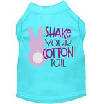 Shake Your Cotton Tail Screen Print Dog Shirt Aqua Lg