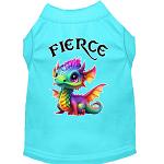 Fierce Dragon Screen Print Dog Shirt Aqua XS (8)