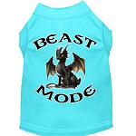 Beast Mode Dragon Screen Print Dog Shirt Aqua XS (8)