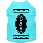 Crayon Costume Screen Print Dog Shirt Aqua Size XS