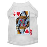 Queen of Hearts Costume Screen Print Dog Shirt White Size XS