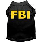 FBI Costume Screen Print Dog Shirt Black Size XS