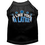 I Like You a Latke Screen Print Dog Shirt