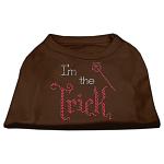 I'm the Trick Rhinestone Dog Shirt Brown Lg