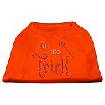 I'm the Trick Rhinestone Dog Shirt Orange Lg