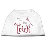 I'm the Trick Rhinestone Dog Shirt White Lg