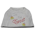 I'm the Treat Rhinestone Dog Shirt Grey Lg