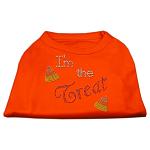 I'm the Treat Rhinestone Dog Shirt Orange Lg