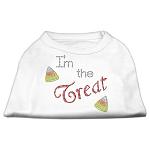 I'm the Treat Rhinestone Dog Shirt White Lg