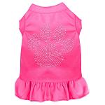 Rhinestone Clear Paw Dress Bright Pink 4X