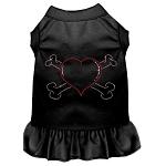 Rhinestone Heart and crossbones Dress Black 4X