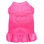 Rhinestone Heart and crossbones Dress Bright Pink 4X