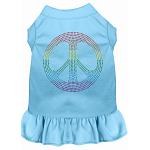 Rhinestone Rainbow Peace Dress Baby Blue 4X