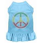 Rhinestone Rasta Peace Dress Baby Blue 4X