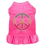 Rhinestone Rasta Peace Dress Bright Pink 4X