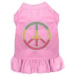 Rhinestone Rasta Peace Dress Light Pink 4X