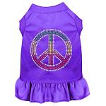 Rhinestone Rasta Peace Dress Purple 4X