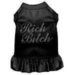 Rhinestone Rich Bitch Dress Black XXL