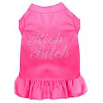 Rhinestone Rich Bitch Dress Bright Pink XXL