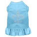 Silver Fleur de Lis Rhinestone Dress Baby Blue 4X