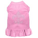 Silver Fleur de Lis Rhinestone Dress Light Pink 4X