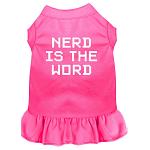 Nerd is the Word Screen Print Dress Bright Pink 4X (22)