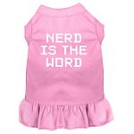 Nerd is the Word Screen Print Dress Light Pink 4X (22)