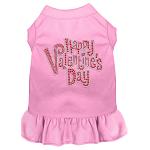 Happy Valentines Day Rhinestone Dress Light Pink 4X