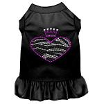 Zebra Heart Rhinestone Dress Black 4X