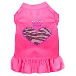 Zebra Heart Rhinestone Dress Bright Pink 4X