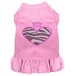 Zebra Heart Rhinestone Dress Light Pink 4X