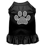 Chevron Paw Screen Print Dress Black 4X (22)