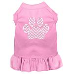 Chevron Paw Screen Print Dress Light Pink 4X (22)