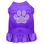 Chevron Paw Screen Print Dress Purple 4X (22)