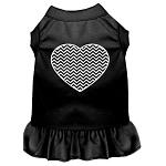 Chevron Heart Screen Print Dress Black 4X (22)