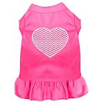 Chevron Heart Screen Print Dress Bright Pink 4X (22)